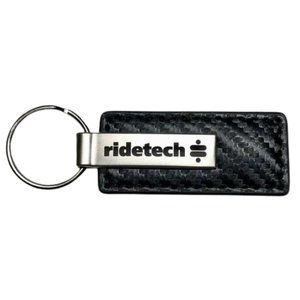 Ridetech Suspension Black Carbon Fiber Vinyl and Metal Logo Keychain NWOT